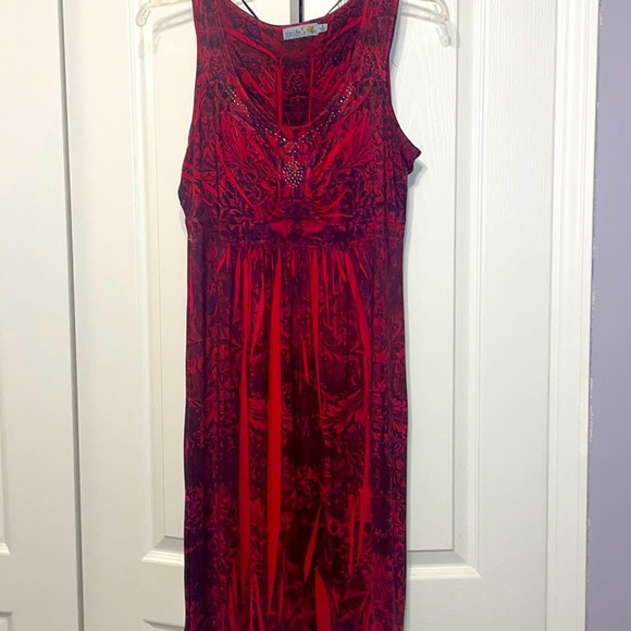 Small Unity red and black stretchy dress - Picture 1 of 8